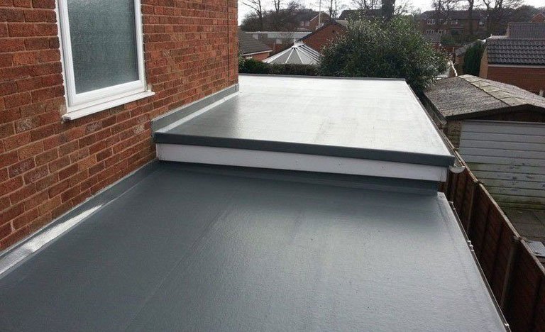 Durable GRP fibreglass flat roof on a UK home