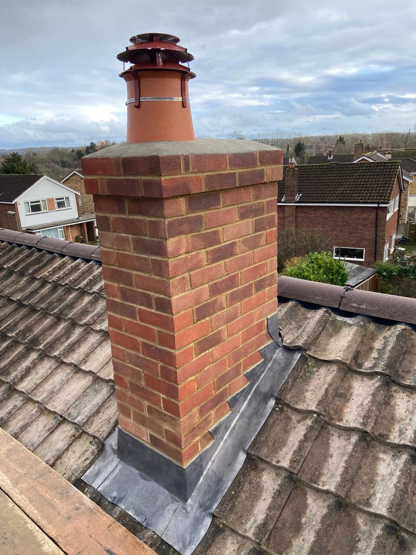 Chimney Repairs in progress by Roofcraft
